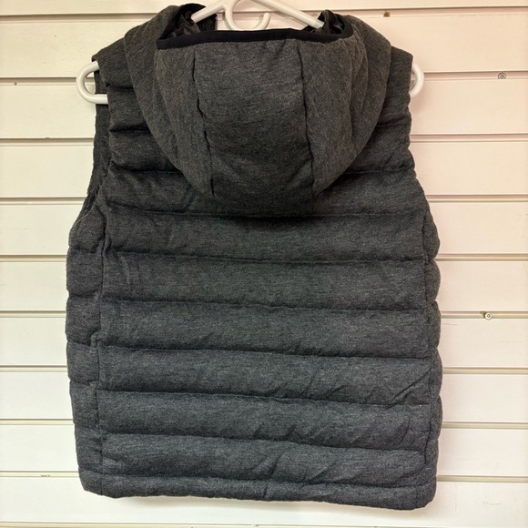 Gap Womens XS Grey Quilted Hood Vest Wool Shell Down Fill Super Warm Cozy Winter - Picture 5 of 8
